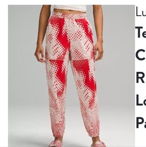 lululemon athletica Red and White Track Pants